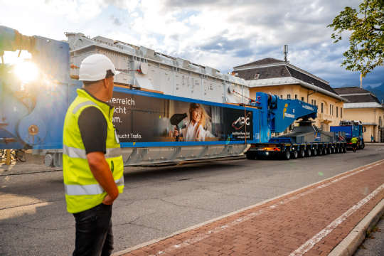Trafo-Transport ins Umspannwerk Malta