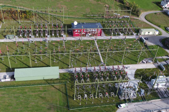 Luftbildaufnahme vom Umspannwerk Weißenbach