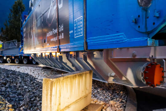 Trafo-Transport ins Umspannwerk Malta