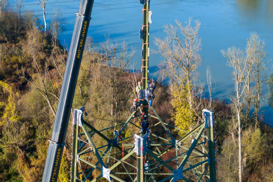 Maststockung Deutschlandleitung in St. Peter