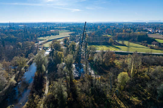 Maststockung Deutschlandleitung in St. Peter