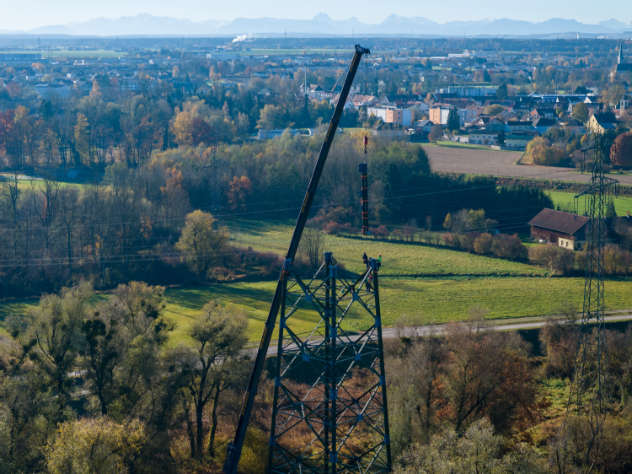 Maststockung Deutschlandleitung in St. Peter