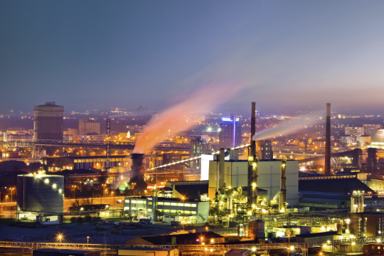 Night shot of voestalpine in Linz